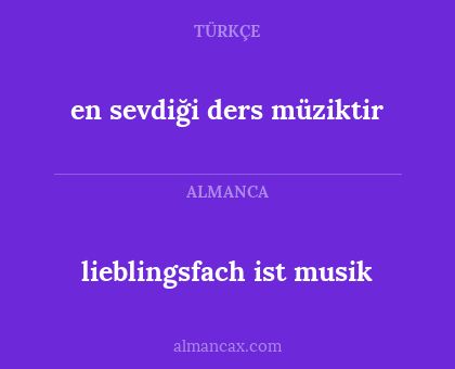 lieblingsfach ist musik - en sevdiği ders müziktir