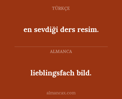 lieblingsfach bild. - en sevdiği ders resim.