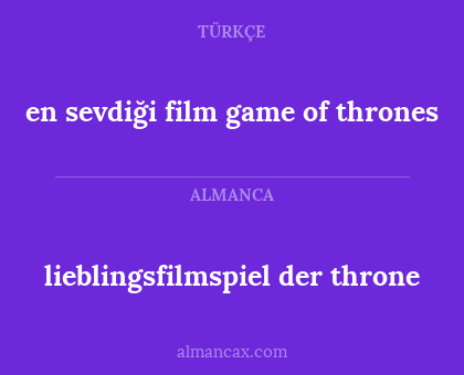 lieblingsfilmspiel der throne - en sevdiği film game of thrones