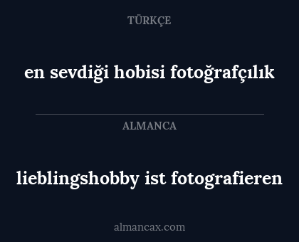 lieblingshobby ist fotografieren - en sevdiği hobisi fotoğrafçılık