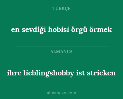 en sevdiği hobisi örgü örmek - ihre lieblingshobby ist stricken