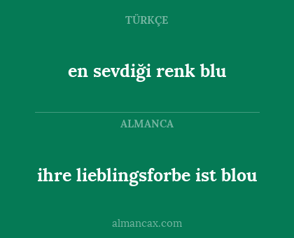 en sevdiği renk blu - ihre lieblingsforbe ist blou