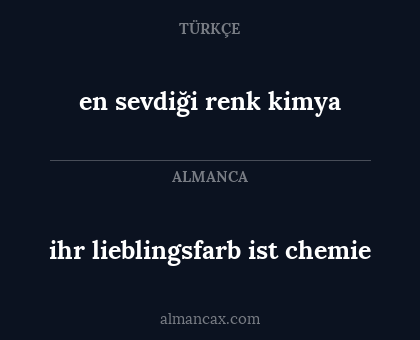 en sevdiği renk kimya - ihr lieblingsfarb ist chemie