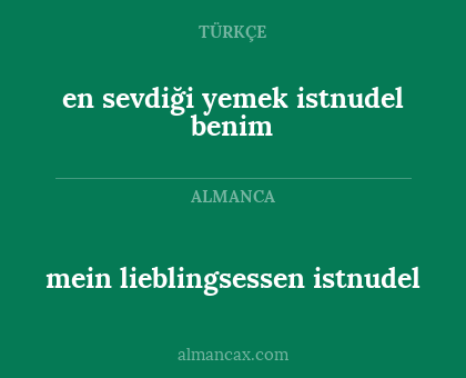 en sevdiği yemek istnudel benim - mein lieblingsessen istnudel