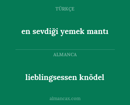 lieblingsessen knödel - en sevdiği yemek mantı