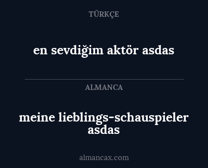 meine lieblings-schauspieler asdas - en sevdiğim aktör asdas