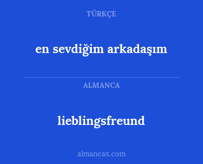lieblingsfreund - en sevdiğim arkadaşım