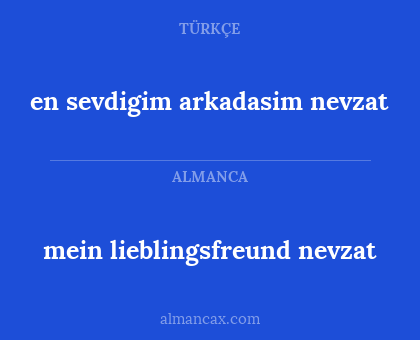 en sevdigim arkadasim nevzat - mein lieblingsfreund nevzat