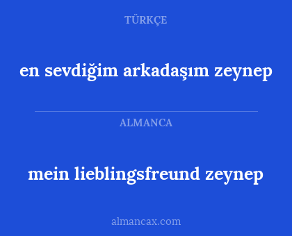 en sevdiğim arkadaşım zeynep - mein lieblingsfreund zeynep