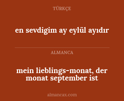 mein lieblings-monat, der monat september ist - en sevdigim ay eylül ayıdır