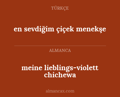 meine lieblings-violett chichewa - en sevdiğim çiçek menekşe