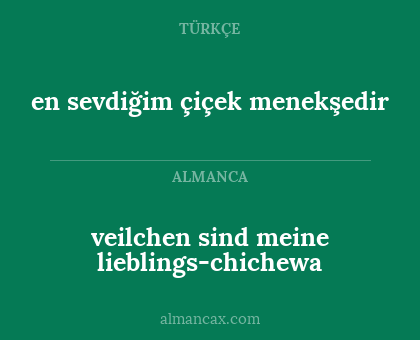 en sevdiğim çiçek menekşedir - veilchen sind meine lieblings-chichewa
