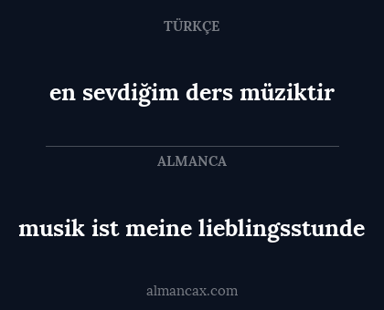 musik ist meine lieblingsstunde - en sevdiğim ders müziktir