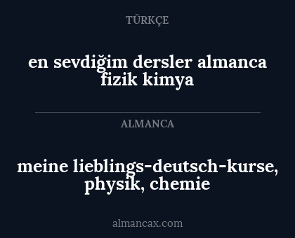 en sevdiğim dersler almanca fizik kimya - meine lieblings-deutsch-kurse, physik, chemie