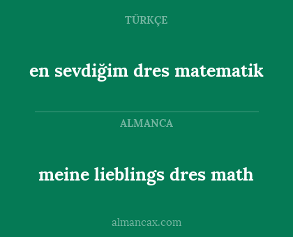 en sevdiğim dres matematik - meine lieblings dres math