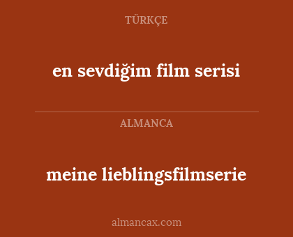en sevdiğim film serisi - meine lieblingsfilmserie