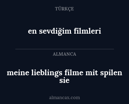 en sevdiğim filmleri - meine lieblings filme mit spilen sie