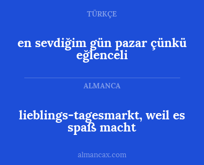 en sevdiğim gün pazar çünkü eğlenceli - lieblings-tagesmarkt, weil es spaß macht