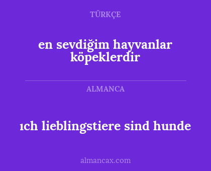 ıch lieblingstiere sind hunde - en sevdiğim hayvanlar köpeklerdir