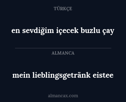 mein lieblingsgetränk eistee - en sevdiğim içecek buzlu çay