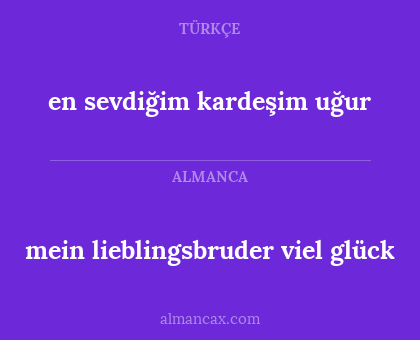 mein lieblingsbruder viel glück - en sevdiğim kardeşim uğur