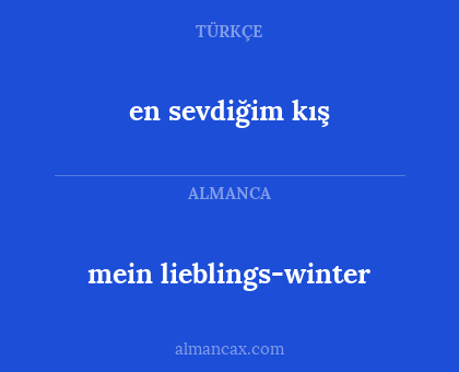 mein lieblings-winter - en sevdiğim kış