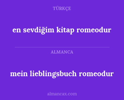 mein lieblingsbuch romeodur - en sevdiğim kitap romeodur