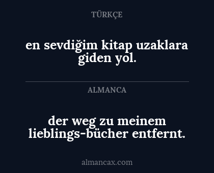 der weg zu meinem lieblings-bücher entfernt. - en sevdiğim kitap uzaklara giden yol.