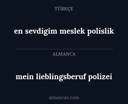 mein lieblingsberuf polizei - en sevdigim meslek polislik