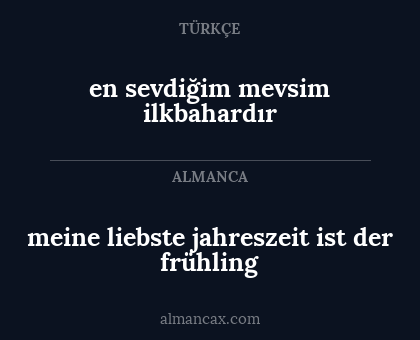 meine liebste jahreszeit ist der frühling - en sevdiğim mevsim ilkbahardır