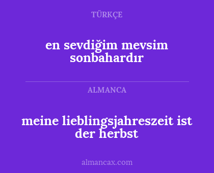 meine lieblingsjahreszeit ist der herbst - en sevdiğim mevsim sonbahardır