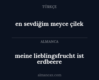 en sevdiğim meyce çilek - meine lieblingsfrucht ist erdbeere