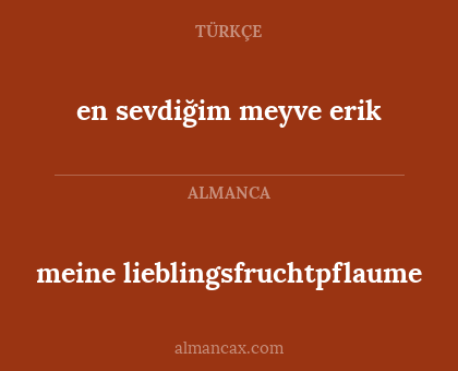 meine lieblingsfruchtpflaume - en sevdiğim meyve erik