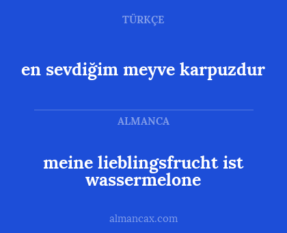 meine lieblingsfrucht ist wassermelone - en sevdiğim meyve karpuzdur