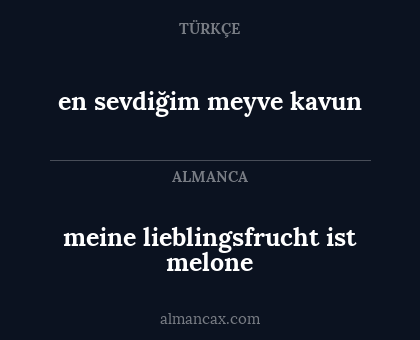 en sevdiğim meyve kavun - meine lieblingsfrucht ist melone