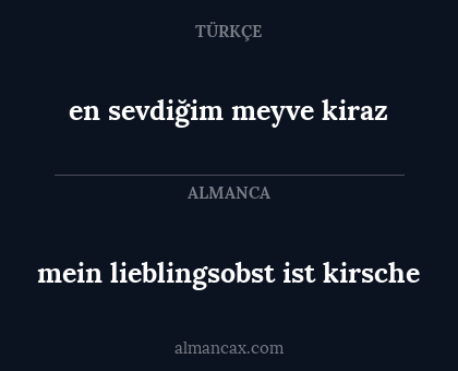 mein lieblingsobst ist kirsche - en sevdiğim meyve kiraz