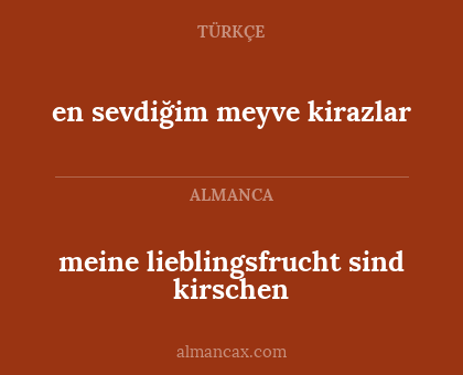 en sevdiğim meyve kirazlar - meine lieblingsfrucht sind kirschen