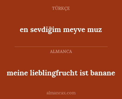 meine lieblingfrucht ist banane - en sevdiğim meyve muz