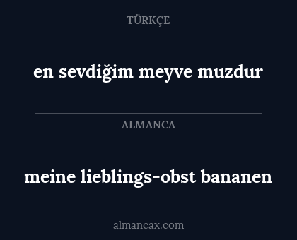 en sevdiğim meyve muzdur - meine lieblings-obst bananen