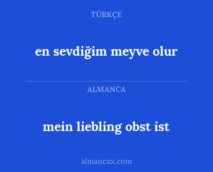 en sevdiğim meyve olur - mein liebling obst ist
