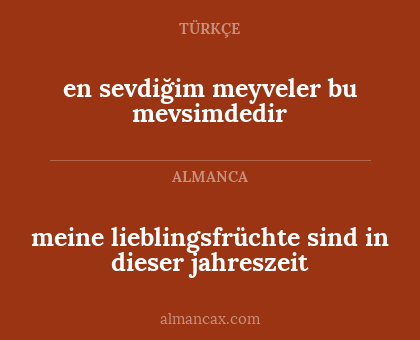 meine lieblingsfrüchte sind in dieser jahreszeit - en sevdiğim meyveler bu mevsimdedir