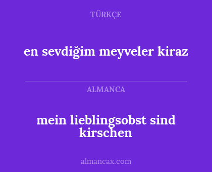 mein lieblingsobst sind kirschen - en sevdiğim meyveler kiraz