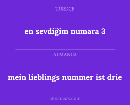 en sevdiğim numara 3 - mein lieblings nummer ist drie