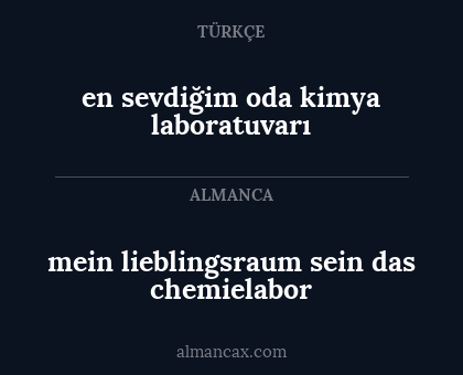 mein lieblingsraum sein das chemielabor - en sevdiğim oda kimya laboratuvarı