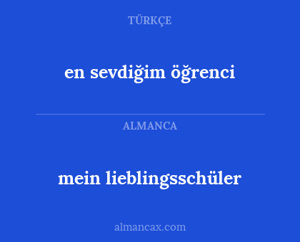 en sevdiğim öğrenci - mein lieblingsschüler