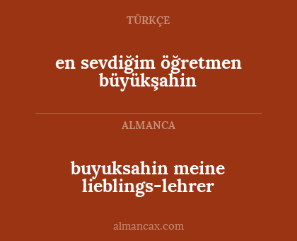 en sevdiğim öğretmen büyükşahin - buyuksahin meine lieblings-lehrer