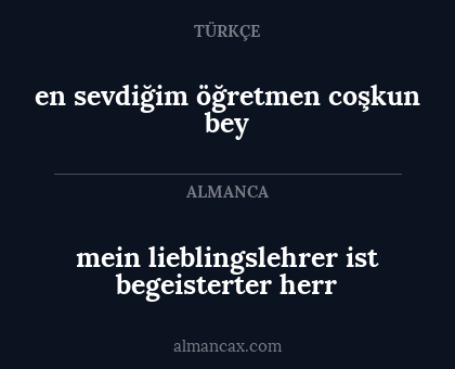 mein lieblingslehrer ist begeisterter herr - en sevdiğim öğretmen coşkun bey