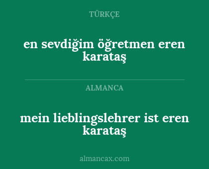 en sevdiğim öğretmen eren karataş - mein lieblingslehrer ist eren karataş