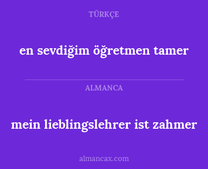 en sevdiğim öğretmen tamer - mein lieblingslehrer ist zahmer