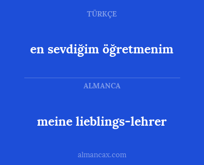 meine lieblings-lehrer - en sevdiğim öğretmenim